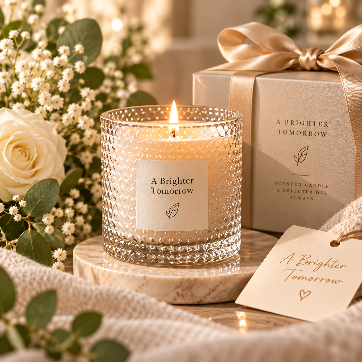 Arborvessa Textured Glass Scented Candle