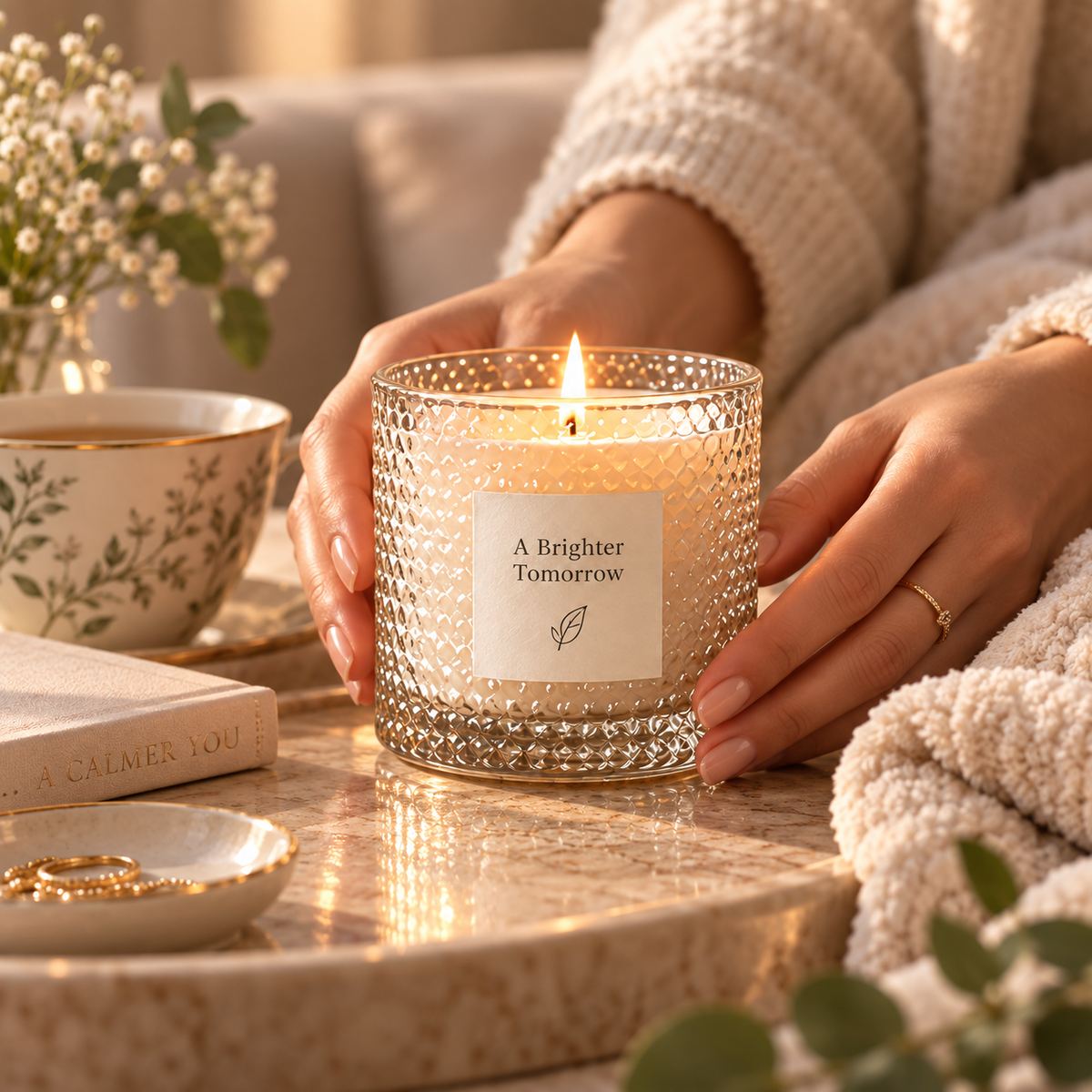 Arborvessa Textured Glass Scented Candle